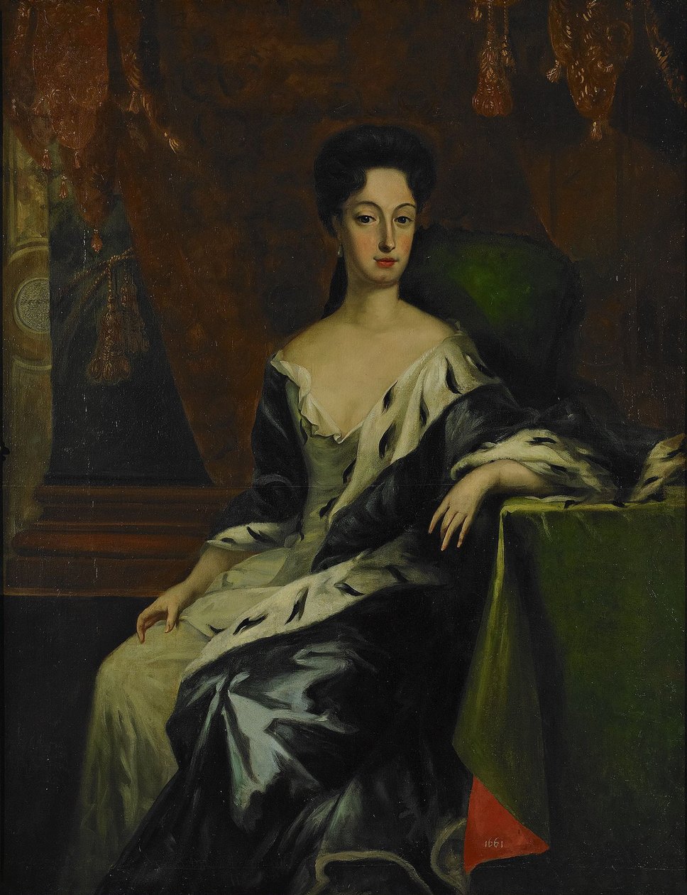 Porträtt av prinsessan Hedvig Sofia av Sverige, hertiginna av Holstein-Gottorp 1681-1708, slutet av 1600-talet. av David Krafft von