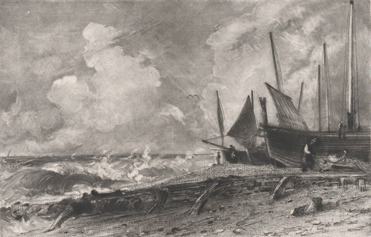 En havsstrand, 1830. av David Lucas