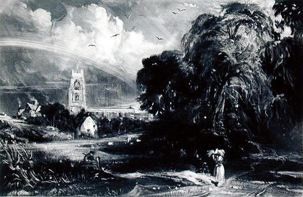 Stoke-by-Nayland, efter Constable (etsning) av David Lucas