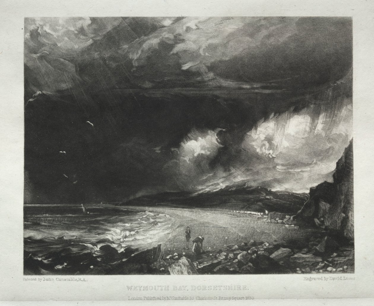 Olika landskapsämnen, karaktäristiska för engelskt landskap...Weymouth Bay, Dorsetshire, 1830. av David Lucas