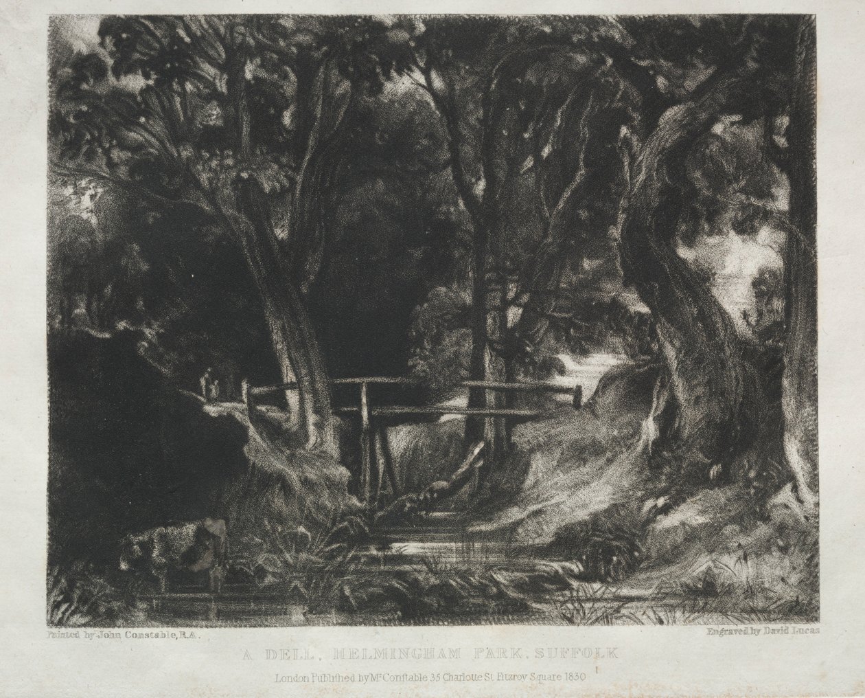 Olika landskapsämnen, karaktäristiska för engelskt landskap från bilder..., 1830. av David Lucas