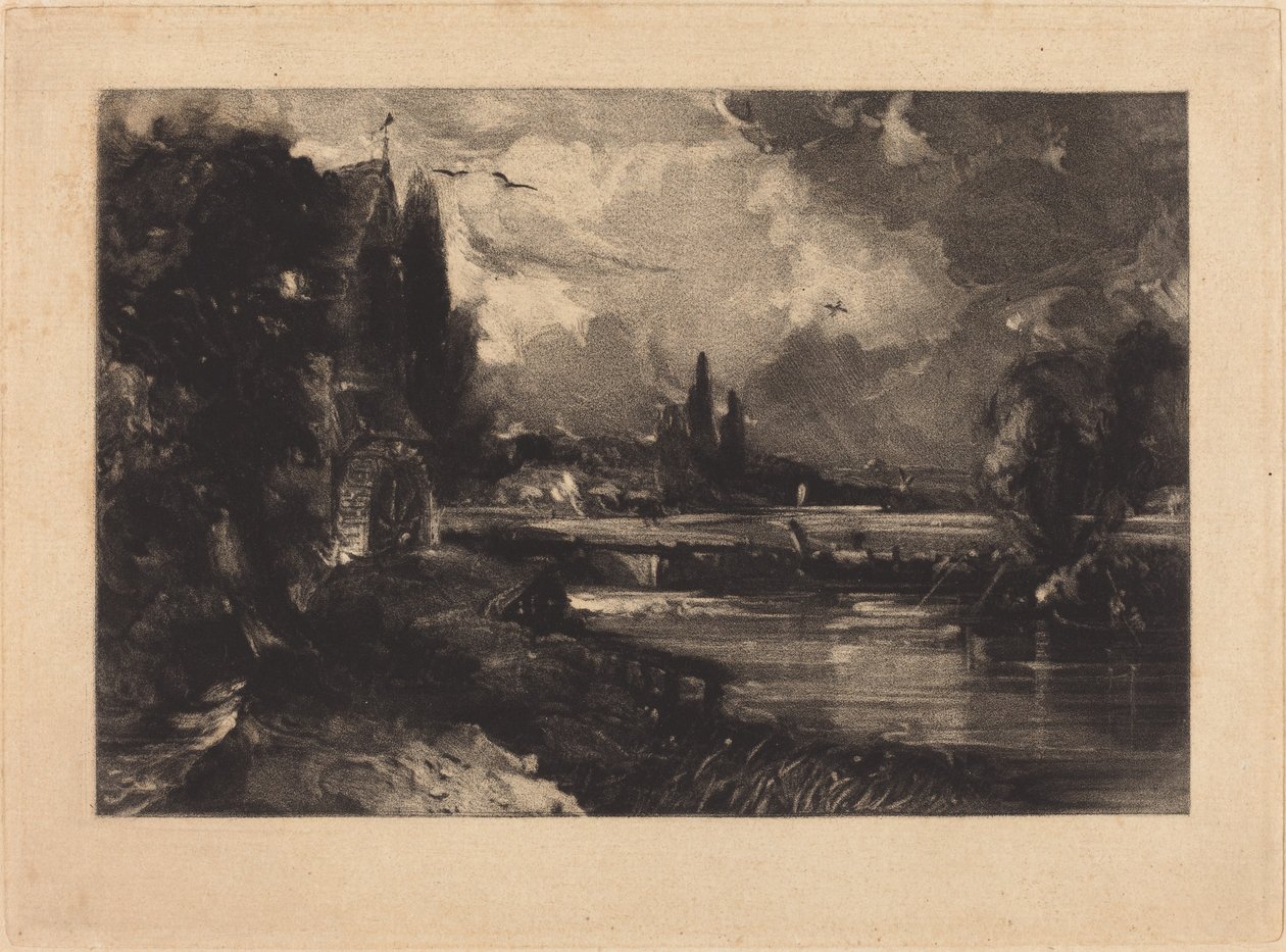 Bruk nära Colchester av David Lucas after John Constable