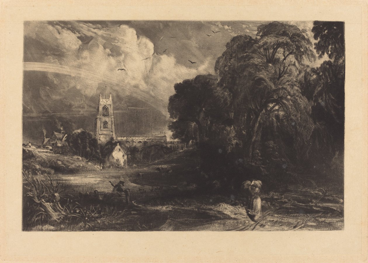 Stoke-by-Nayland av David Lucas after John Constable
