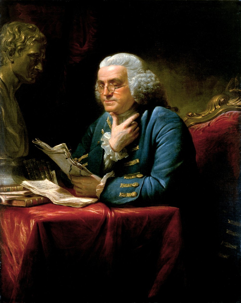 Porträtt av Benjamin Franklin av David Martin