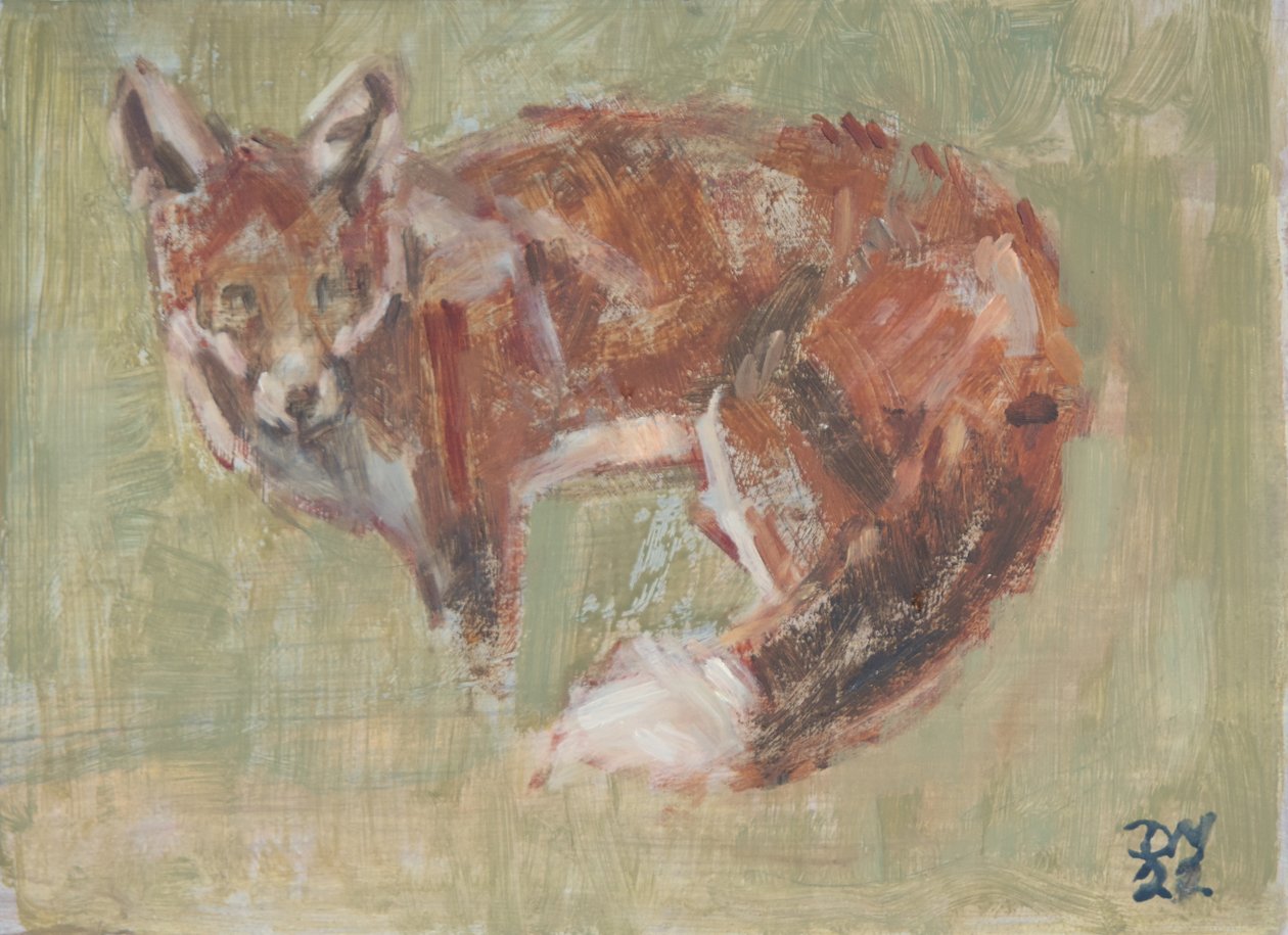 Red Fox, 2022 (olja på duk) av David Mayer