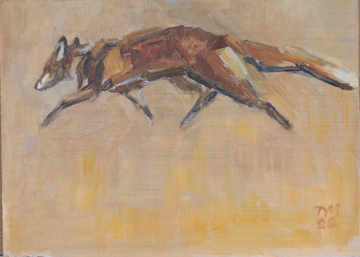 Red Fox, 2022 (olja på duk) av David Mayer
