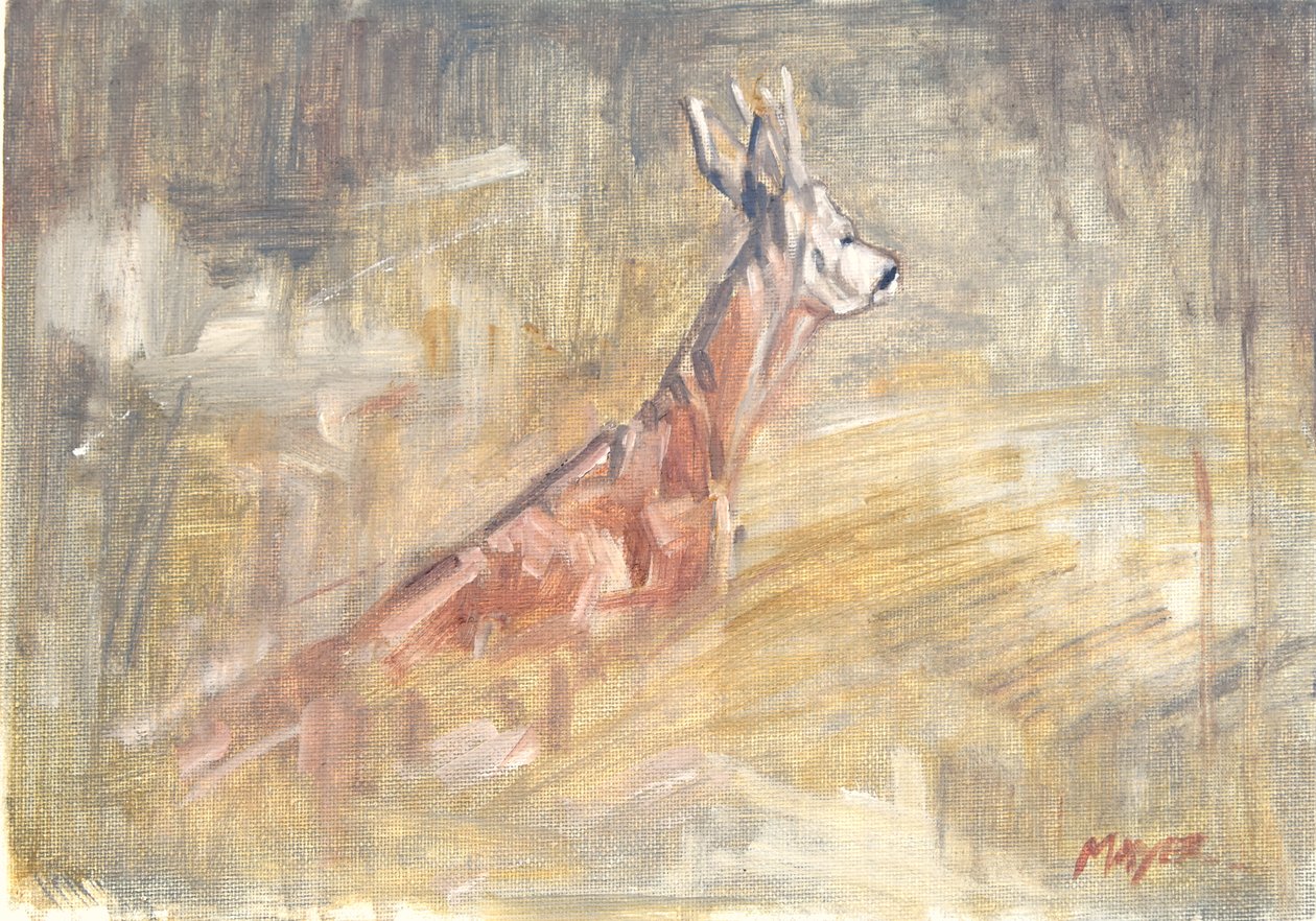 Roe Buck, 2023 (olja på duk) av David Mayer