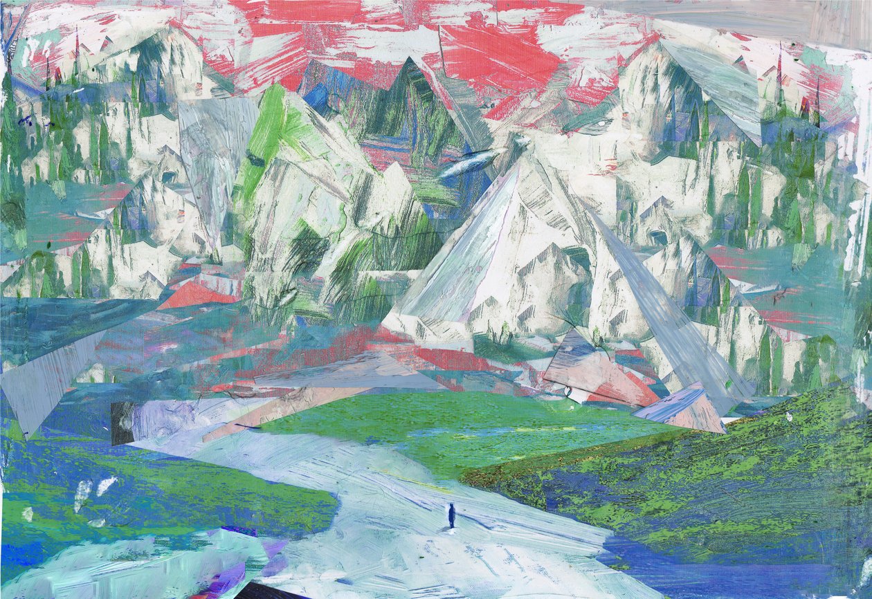Sawtooth II, 2017, Mixed Media on Wood Panel av David McConochie