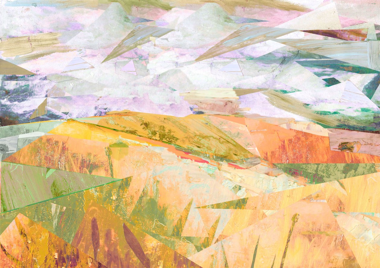 Summer Fields, 2017 (Mixed Media on Wood Panel) av David McConochie