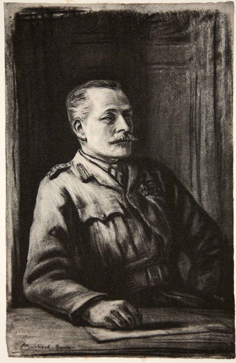 General Sir Douglas Haig, illustration från "The Western Front", utgiven av Country Life Ltd av David Muirhead Bone