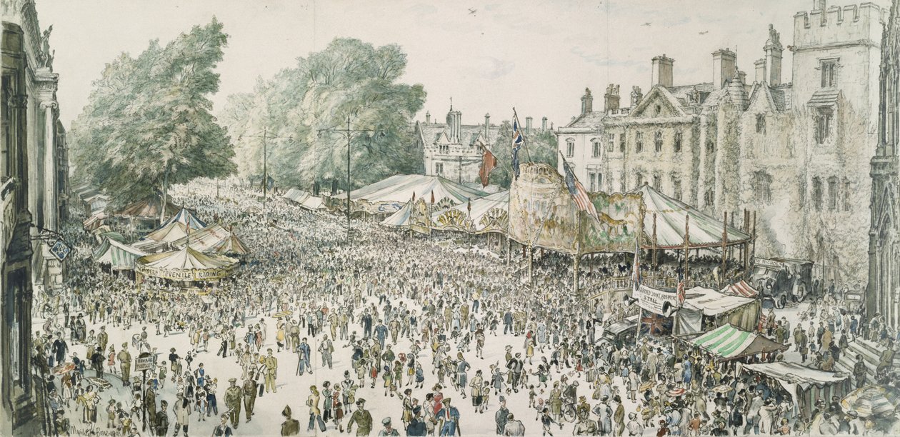 St. Giles Fair, Oxford av David Muirhead Bone