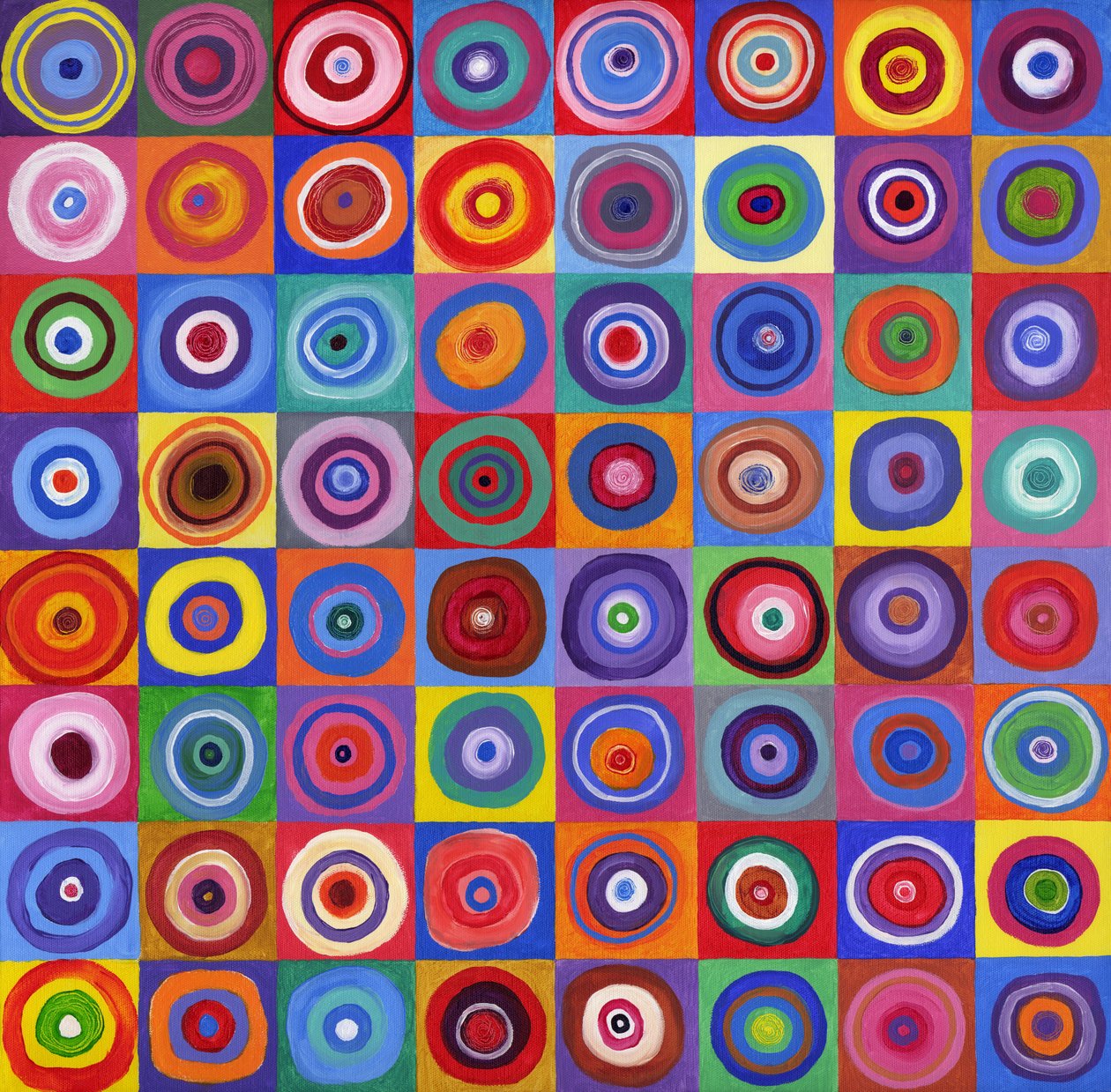 In Square Circle 64 efter Kandinsky, 2012 (akryl på duk) av David Newton