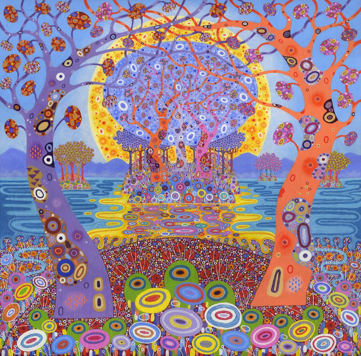 Return To The Welcome Hills, 2014 (akryl på duk) av David Newton