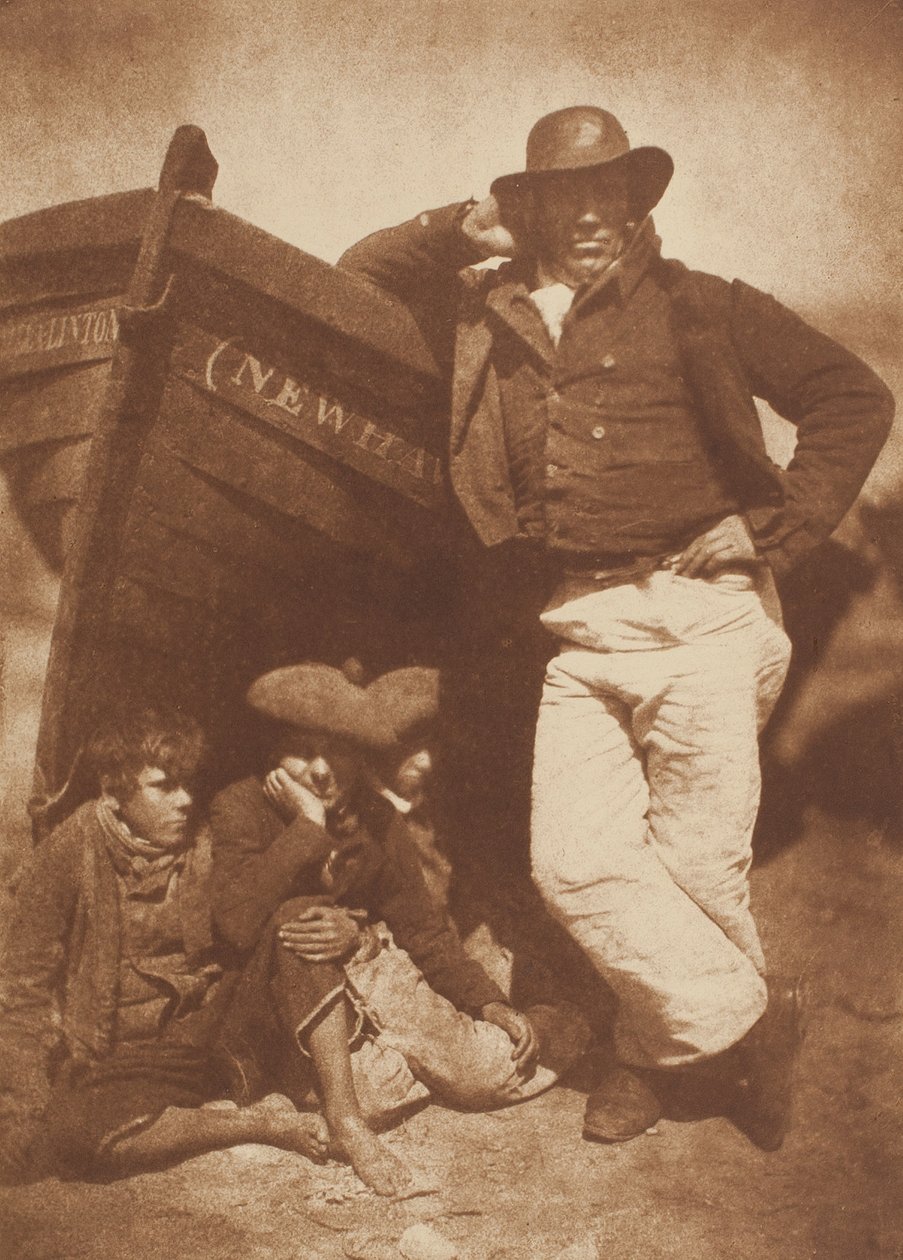 James Linton and Three Boys, Newhaven, 184347, tryckt ca. 1916. Skapare: David Octavius Hill, Robert Adamson, Hill & Adamson. av Hill and Adamson