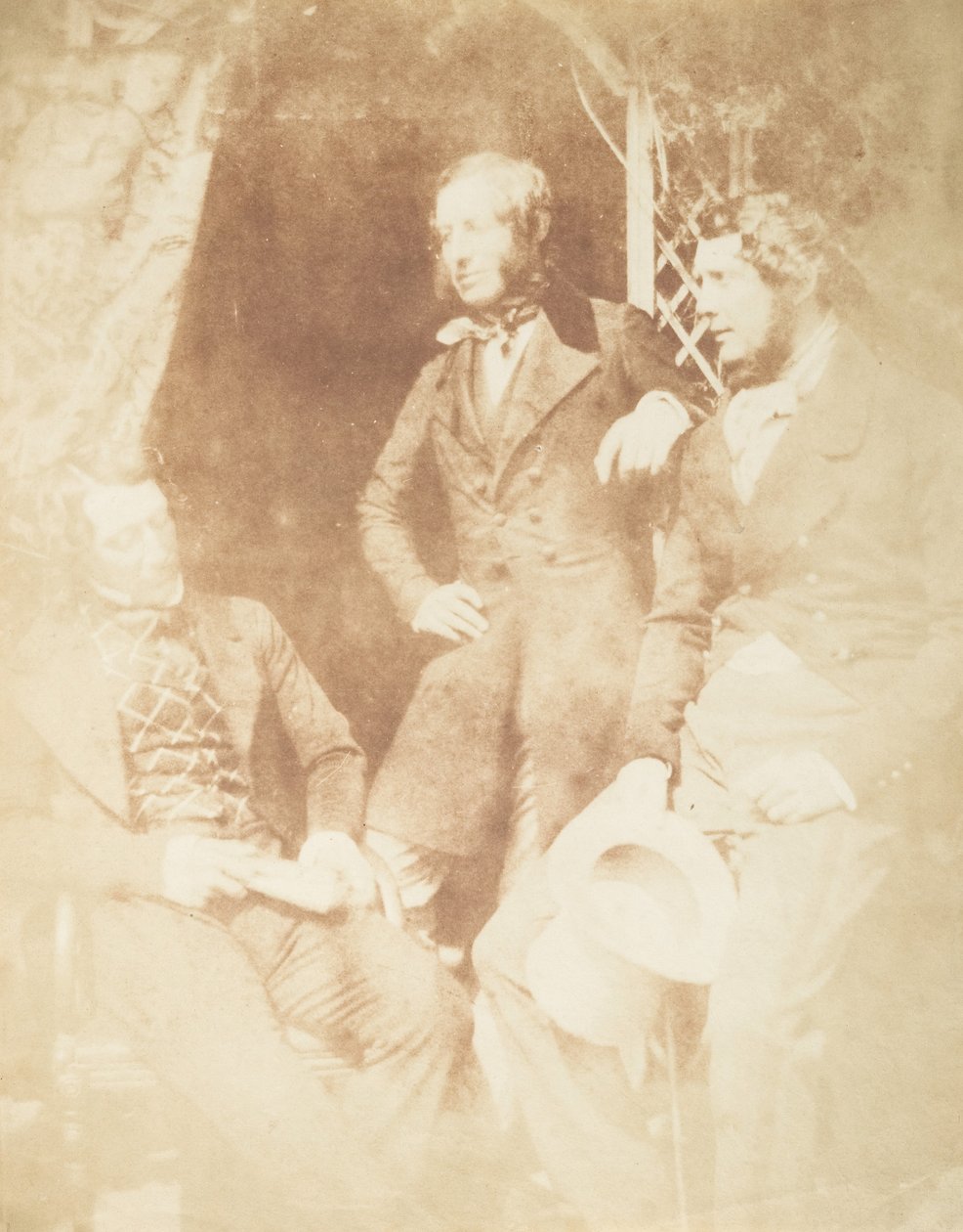Ogilvie Fairly, kapten Hamilton och Gilmore, 1843-47. Skapare: David Octavius Hill, Robert Adamson, Hill & Adamson. av Hill and Adamson