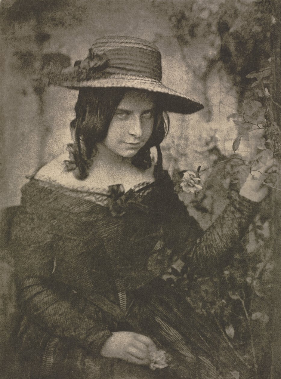 Kameraarbete: Girl in Straw Hat, 1912. Skapare: David Octavius Hill, Robert Adamson. av David Octavius Hill, Robert Adamson