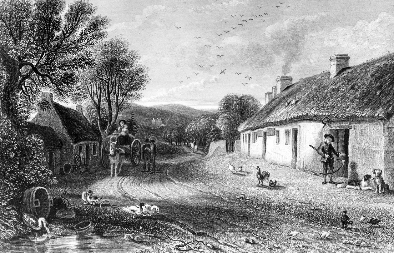 Burns Cottage, illustration från 