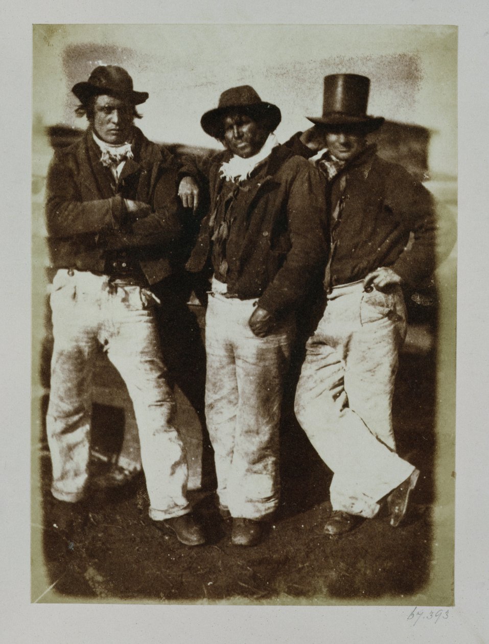 Fiskare på land, ca 1843-47 (saltpapperskopia från kalotypsnegativ) av David Octavius Hill