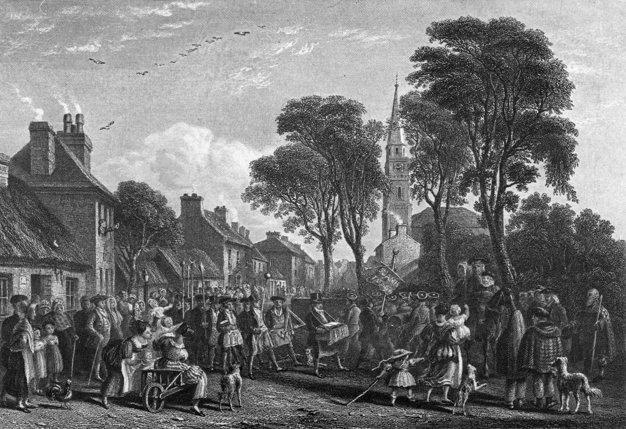 Tarbolton, procession av St. James Lodge, 1846 av David Octavius Hill