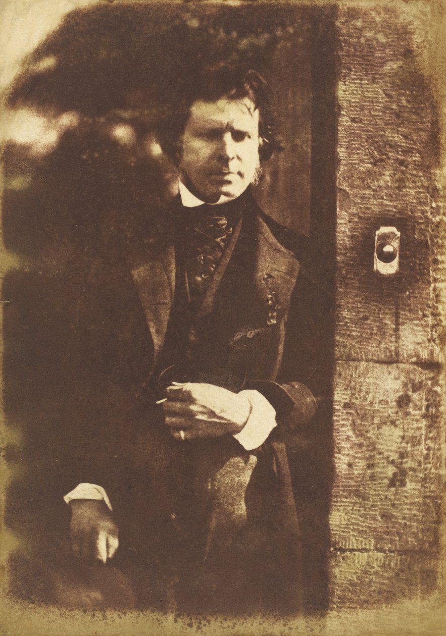 David Octavius Hill vid porten till Rock House, Edinburgh av David Octavius Hill and Robert Adamson