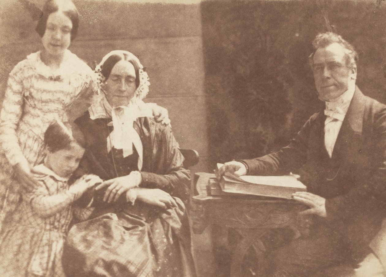 Rev Ebenezer Miller och familj av David Octavius Hill and Robert Adamson