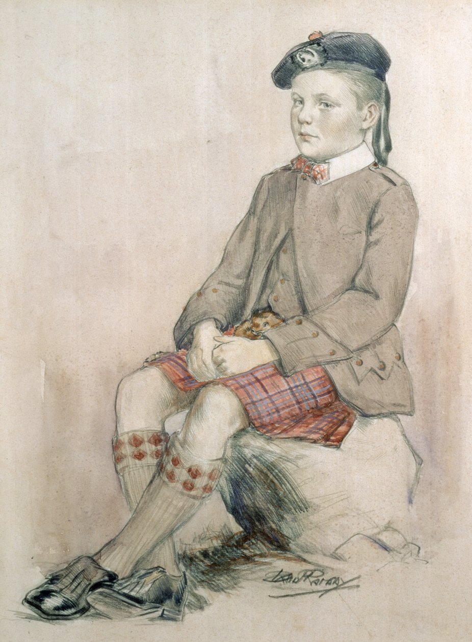 Prince of Wales, efter Edward VIII, 8 år, klädd i Royal Stewart Tartan av David Ramsay