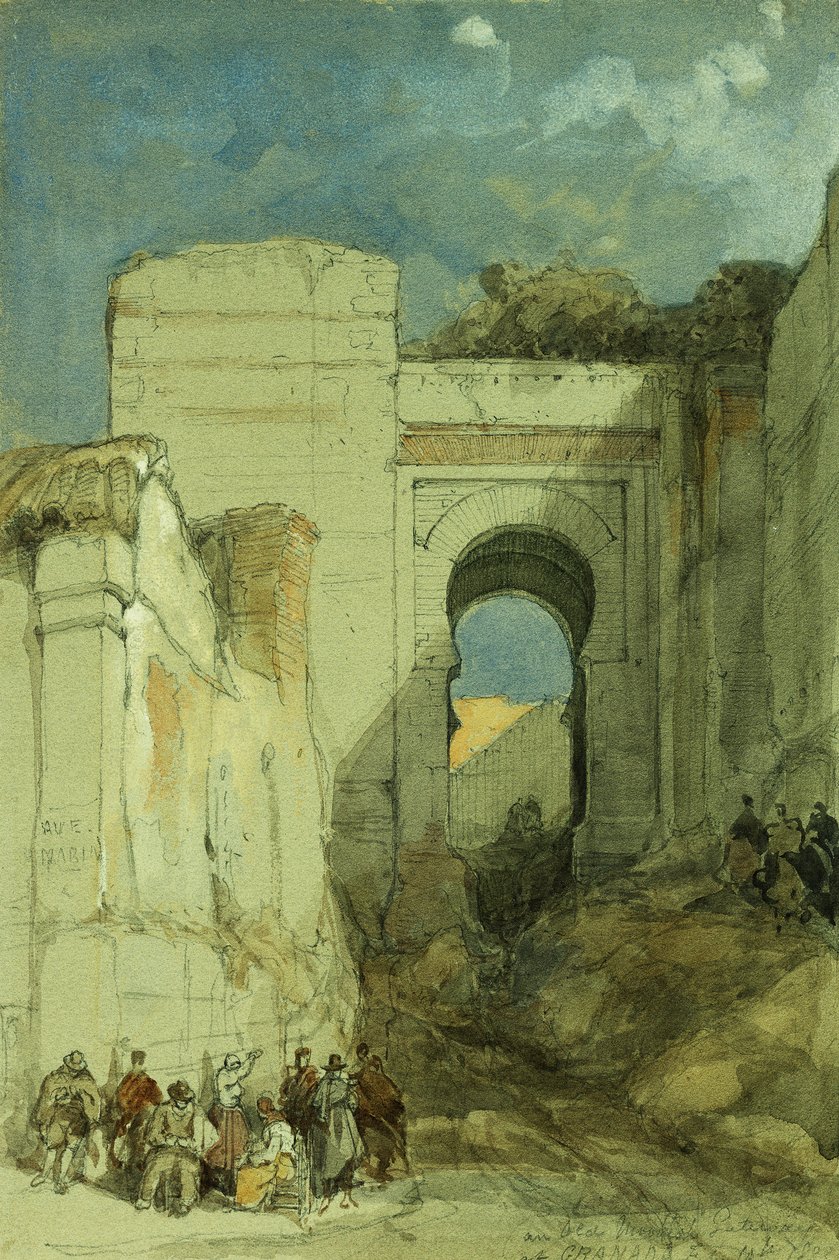 En gammal morisk port, Granada, 1883 av David Roberts