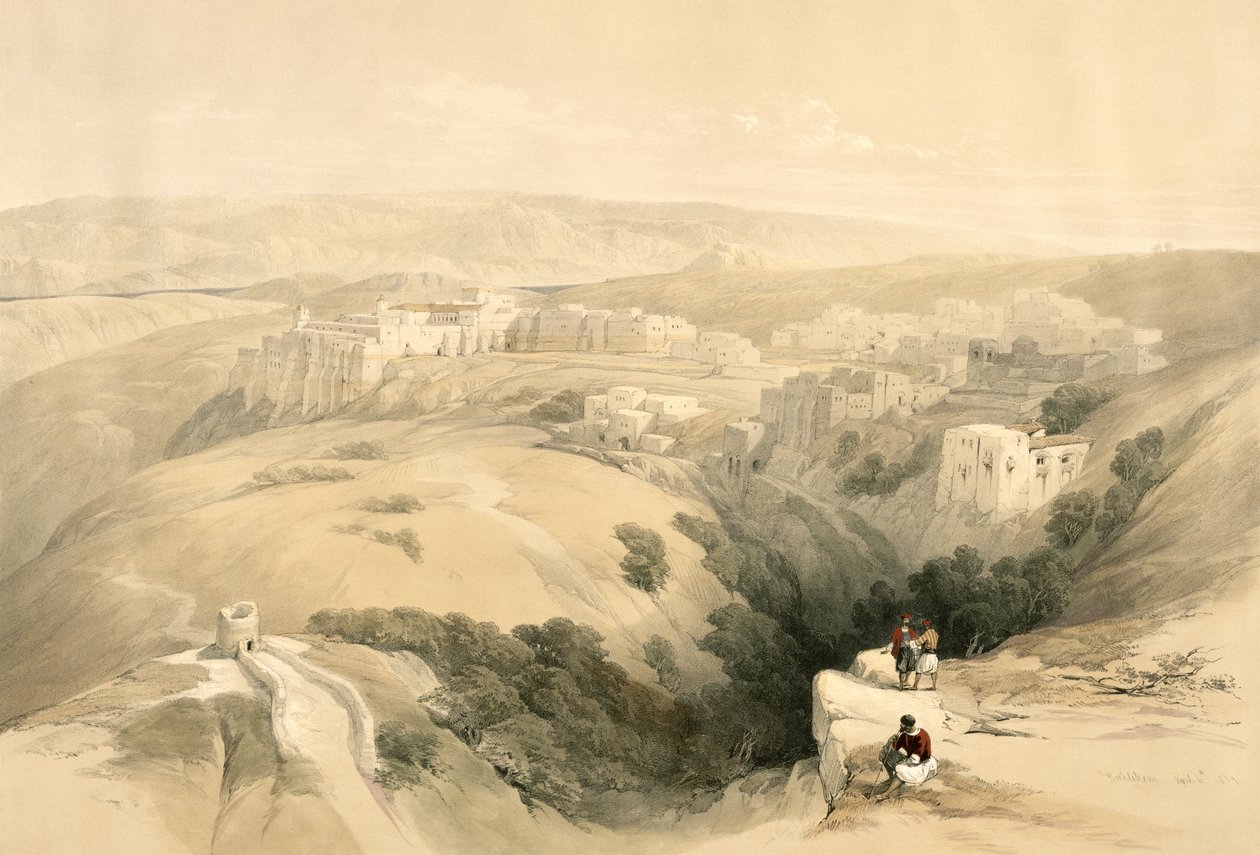 Betlehem, den 6 april 1839, plansch 85 från volym II av "The Holy Land", graverad av Louis Haghe (1806-85), pub. 1843 av David Roberts