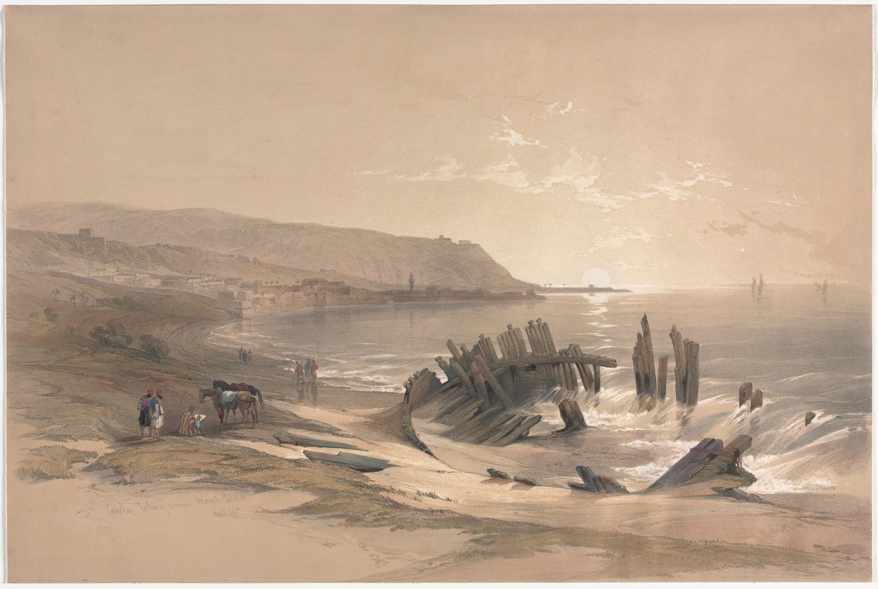 Kaifas blickar mot berget Karmel, 1839. av David Roberts