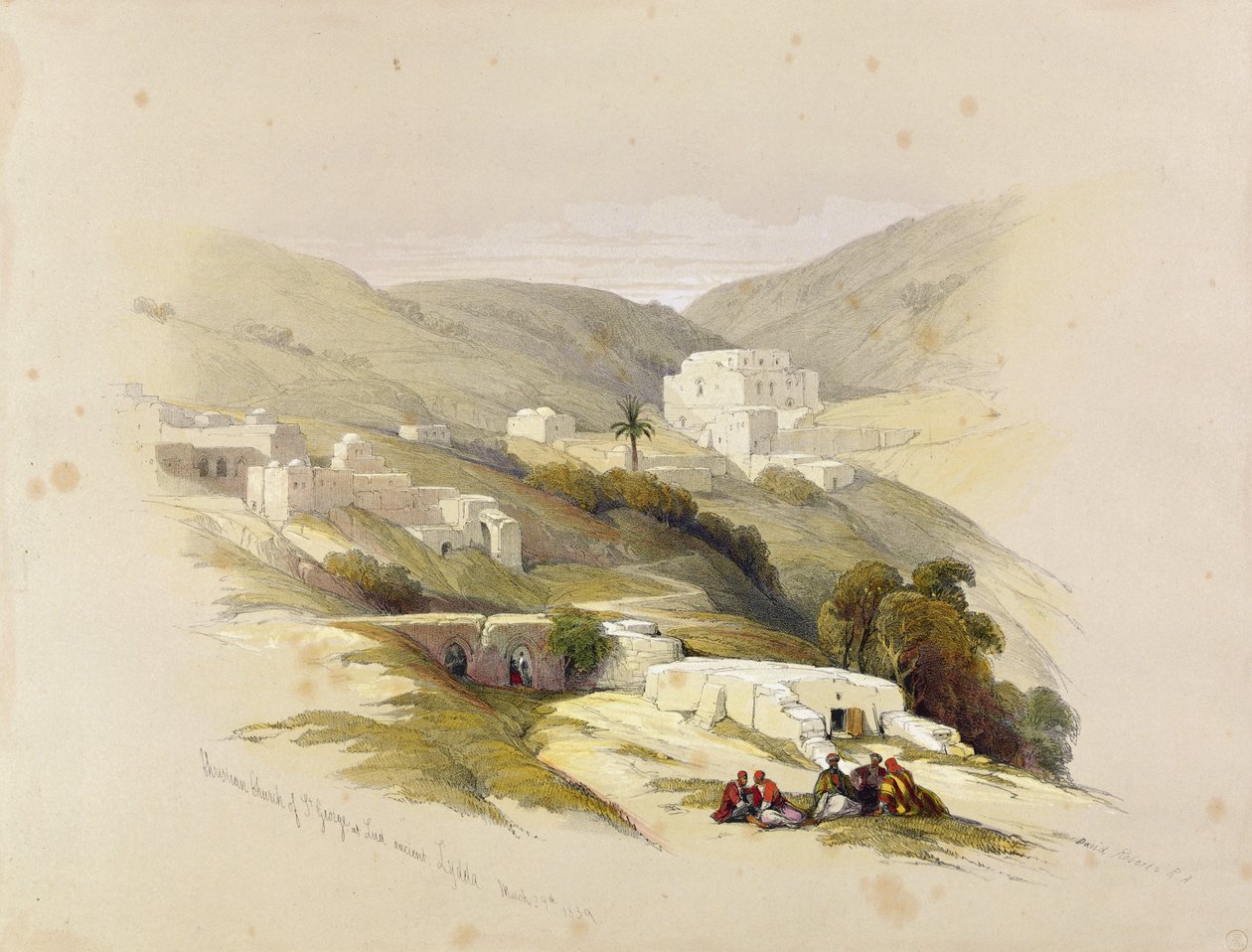 Kanisa la Kikristo la Mtakatifu George huko Lud (Lydda ya Kale)29 Machi 1839, kutoka Kitabu cha II cha 