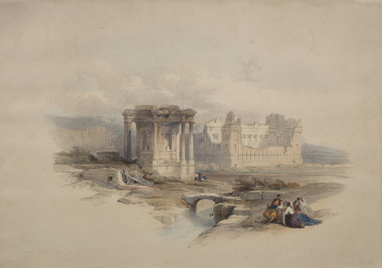 Det cirkelformade templet i Baalbek av David Roberts
