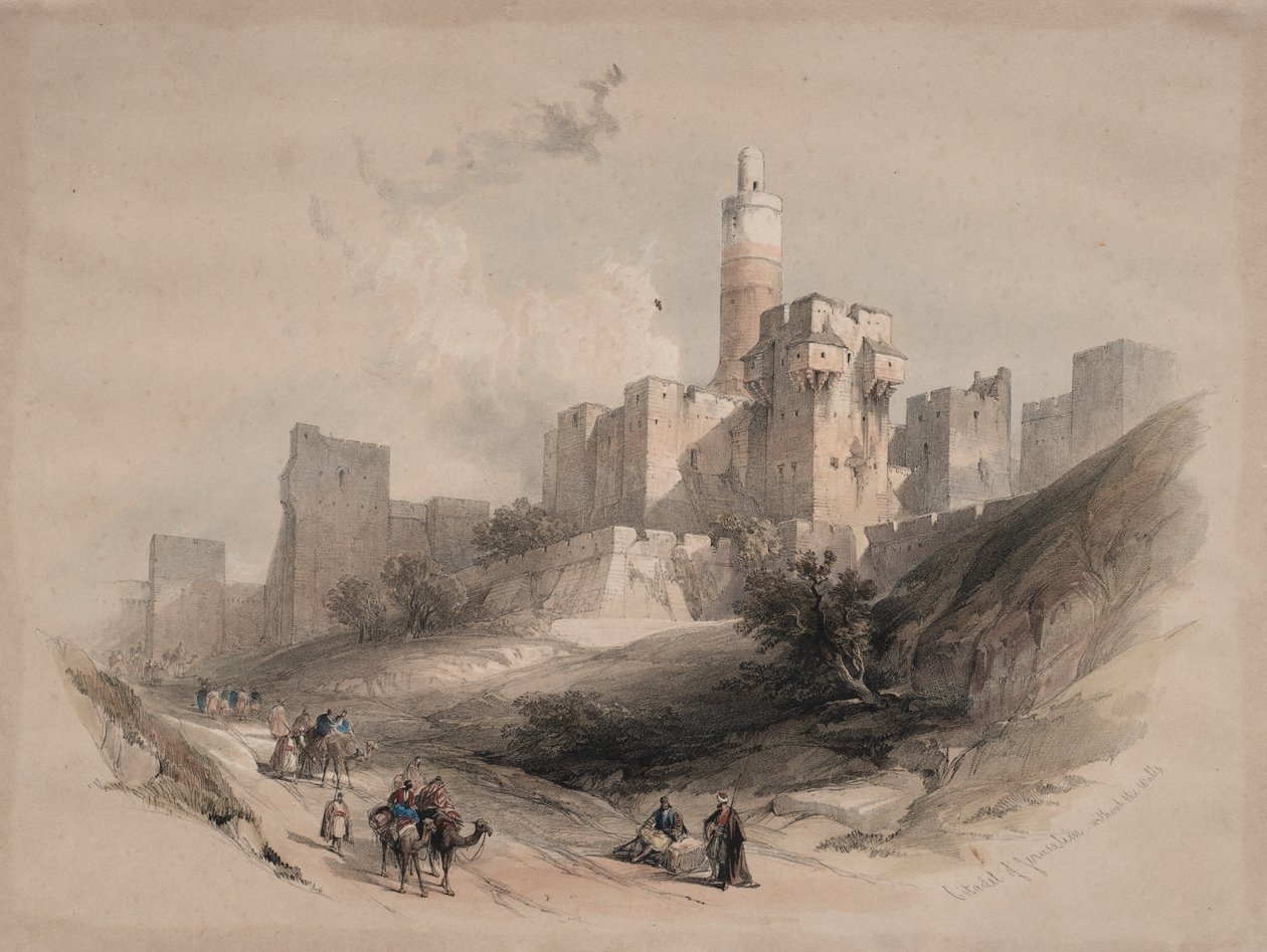 Citadellet i Jerusalem, utan murarna, Davids torn av David Roberts