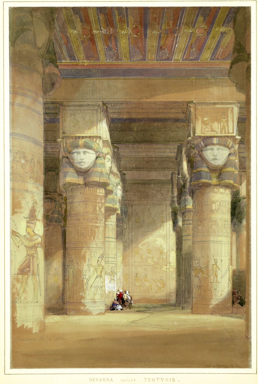 Dendera forntida Tentyris av David Roberts