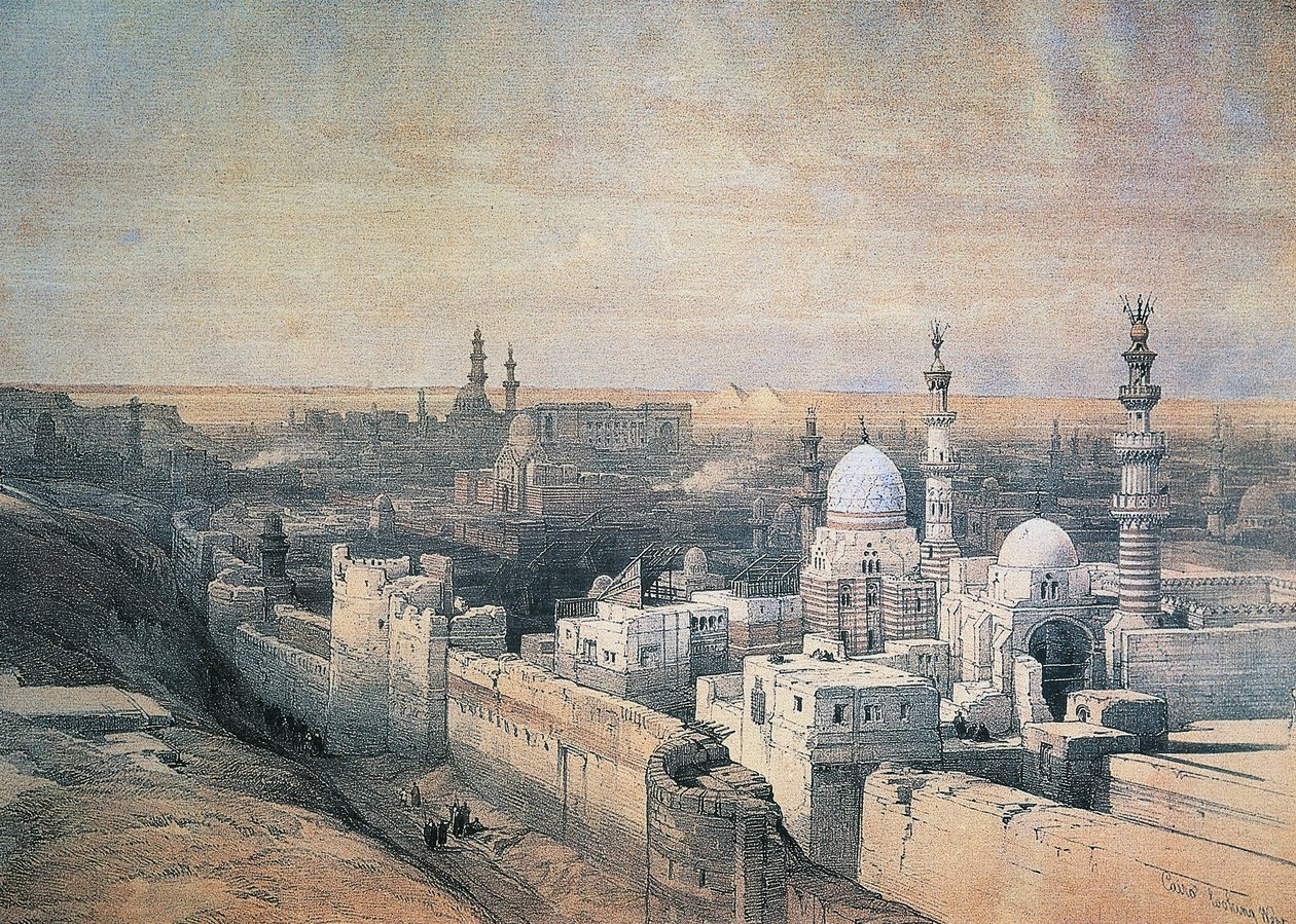 Egypten, Kairo, litografi från 1839 av David Roberts