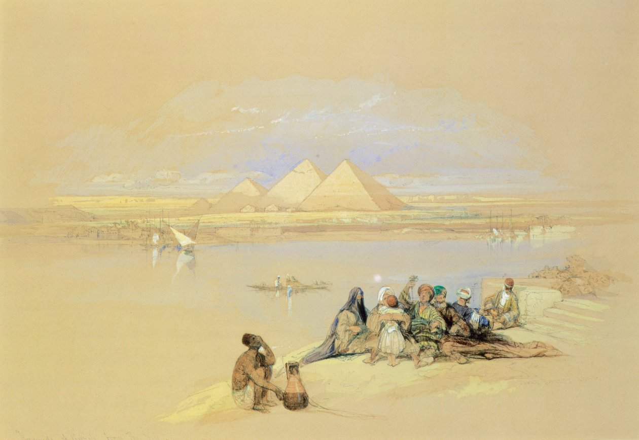 Egypten, Giza, pyramiderna, av David Roberts av David Roberts