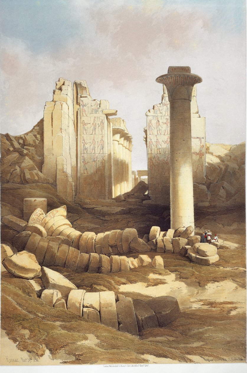 Egypten, Pilared Hall of the Temple of Karnak, av David Roberts av David Roberts