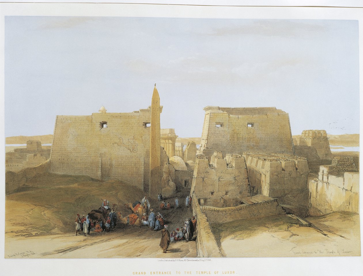Egypten, tempel i Luxor, gravyr av David Roberts av David Roberts