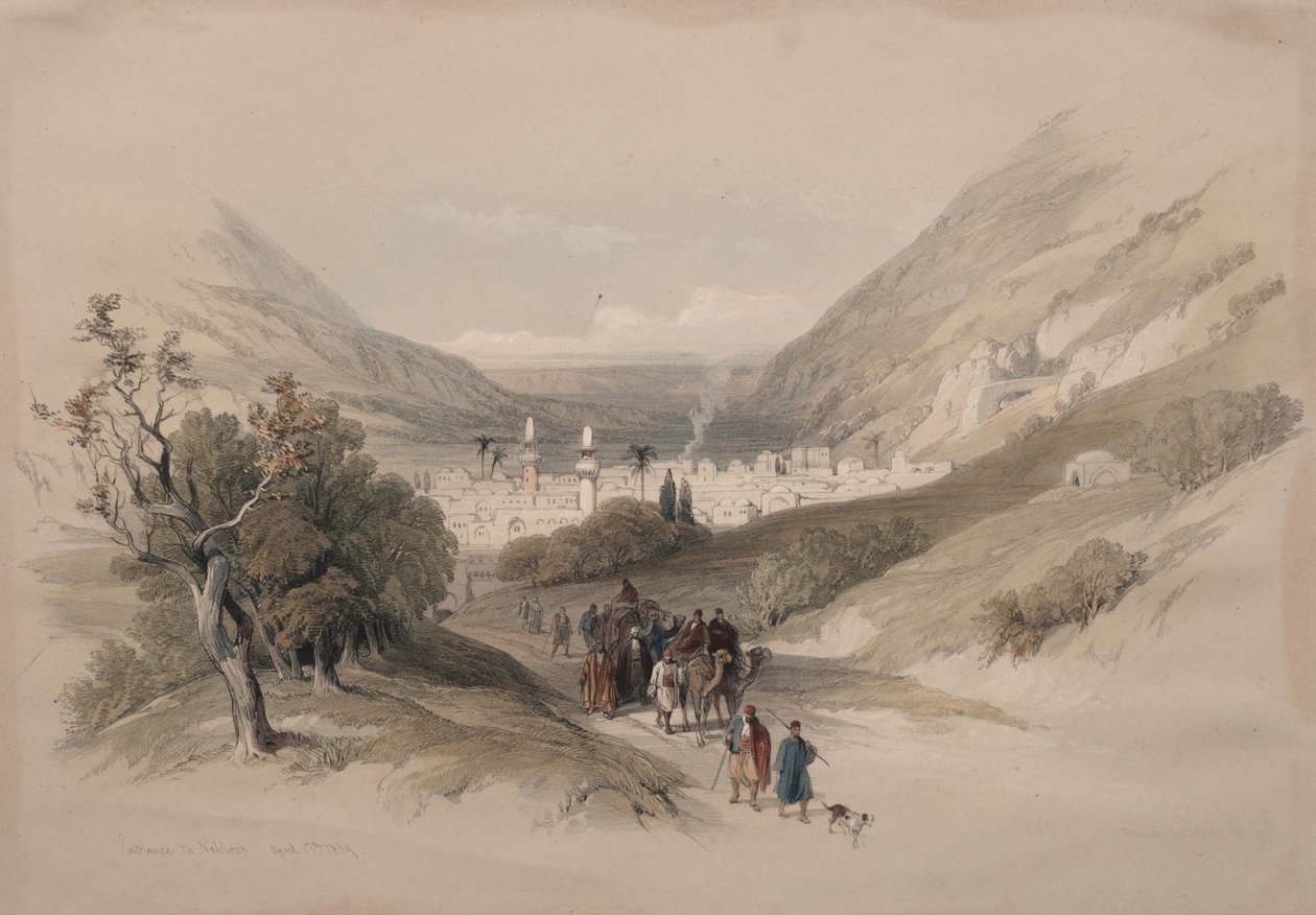 Ingången till Nablus, 1839. av David Roberts