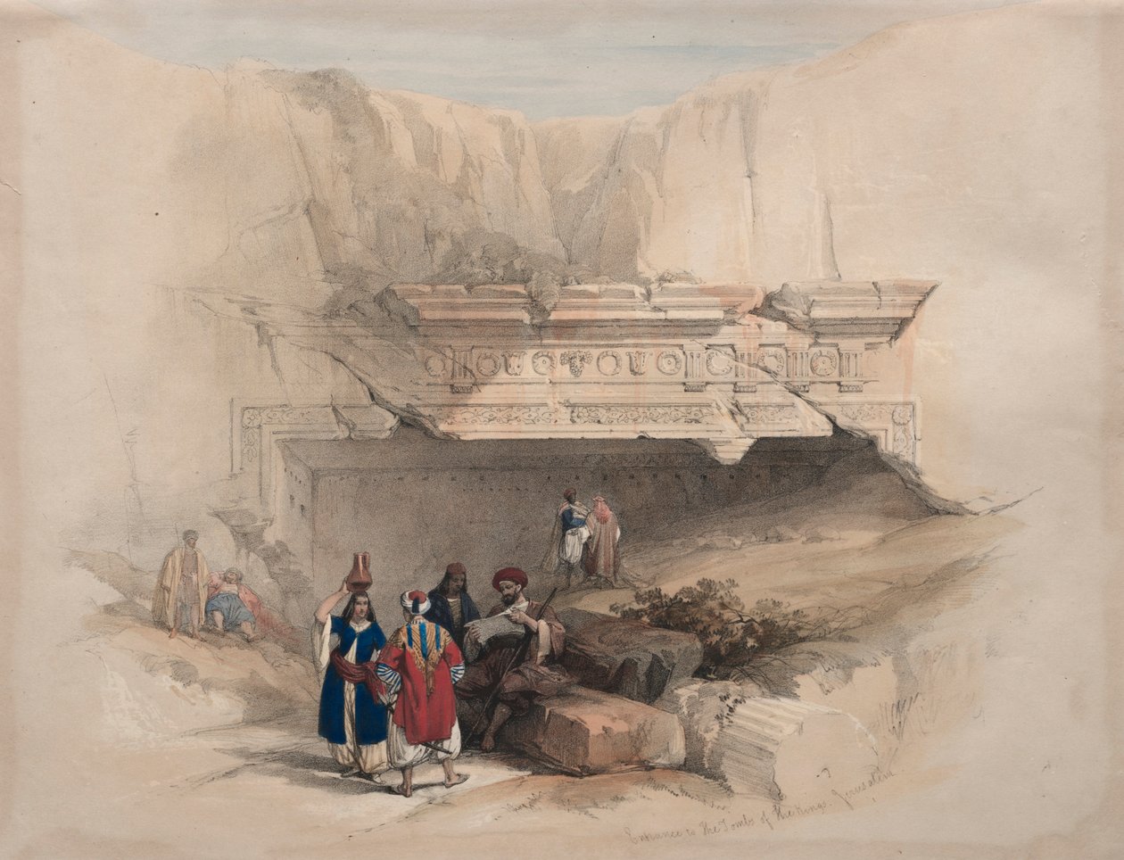 Ingången till kungarnas gravar, Jerusalem, 1839. av David Roberts