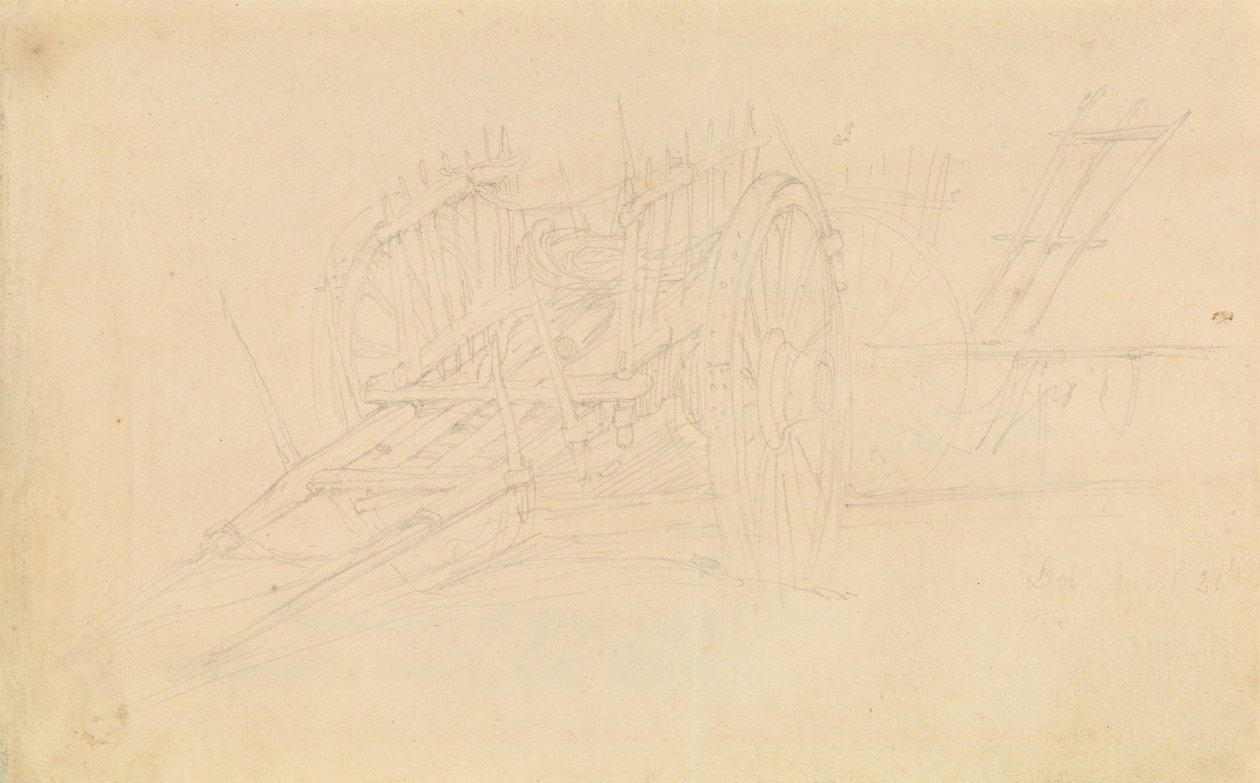 Jordbruksvagn vid Dol, 1843 av David Roberts