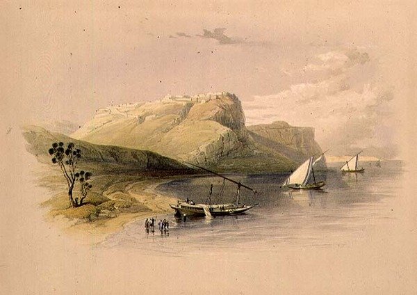 Fortress of Ibrim, Nubia, från "Egypt and Nubia", Vol.1 (litho) av David Roberts