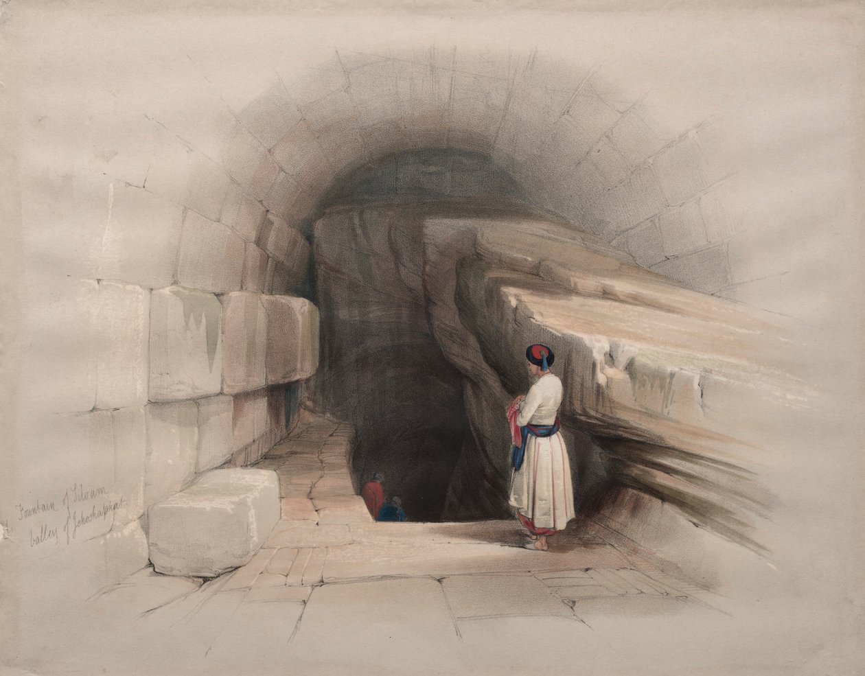 Siloams fontän, Josafats dal, 1839. av David Roberts