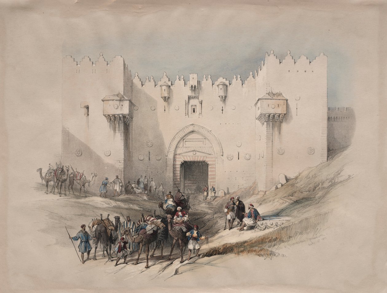 Porten till Damaskus, Jerusalem, 1839. av David Roberts