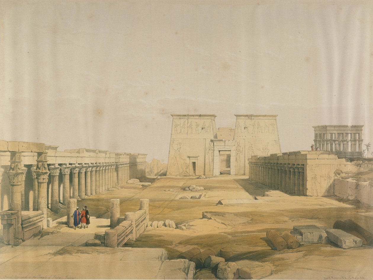 Grand Approach to the Temple of Philae, Nubia, from Egypt and Nubia, Vol.1 av David Roberts