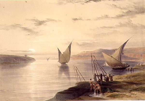 Hager Setsilis, från "Egypt and Nubia", Vol.1 (litho) av David Roberts