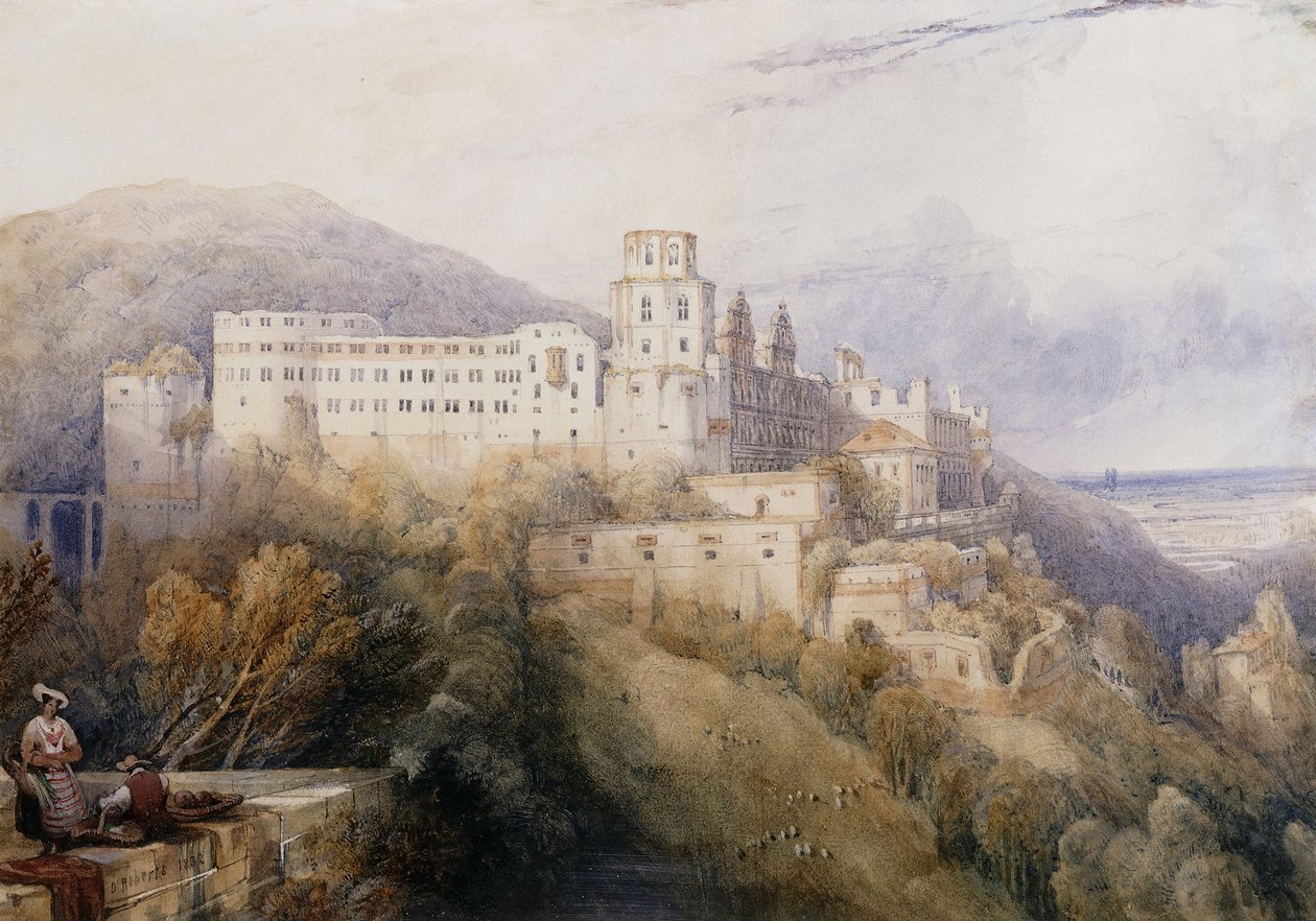 Heidelberg, Palatset för kurfurstarna i Pfalz, 1832 av David Roberts