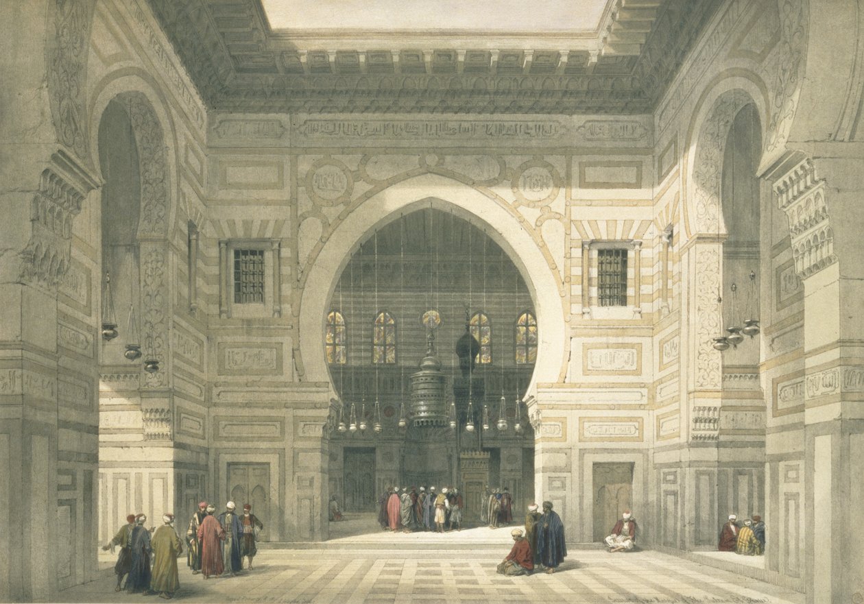 Interiör i Sultan Hasans moské i Kairo, från Egypten och Nubien, Vol.3 av David Roberts