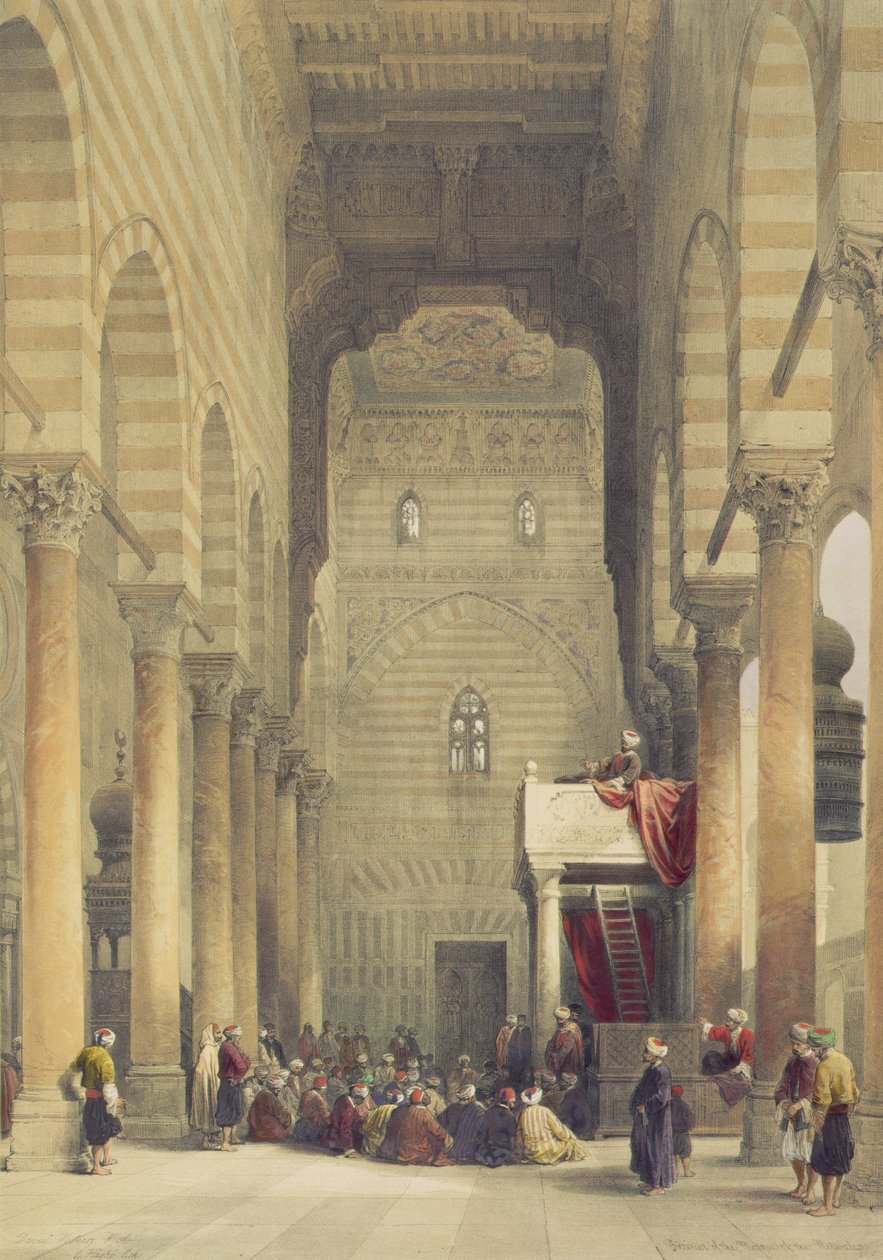Interiör av Metwalys-moskén, Kairo, från Egypten och Nubia, Vol.3 av David Roberts