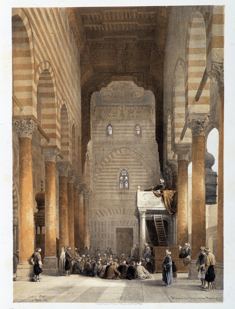Interiör av Metwalys-moskén i Kairo i "The Holy Land", London 1849 av David Roberts