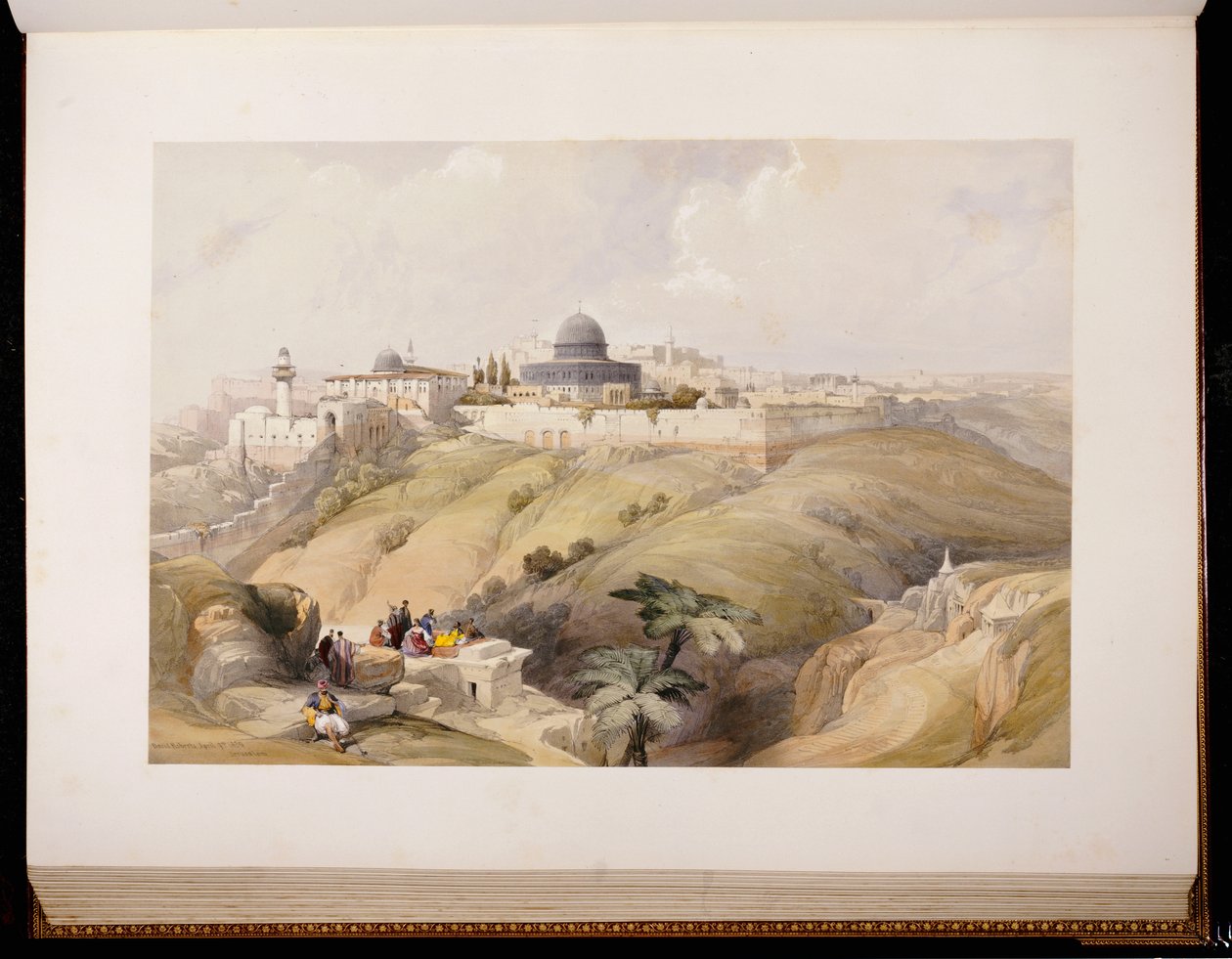 Jerusalem, 9 april 1839, graverad av Louis Haghe, 1843 av David Roberts